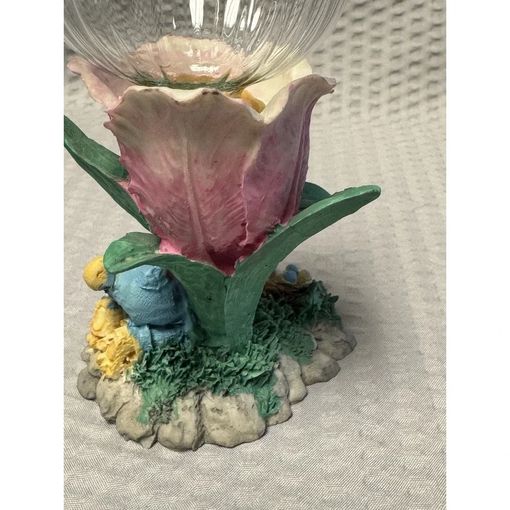 Vintage Avon Easter Tulip Bunny‎ Eggs Grass Votive Candle Holder